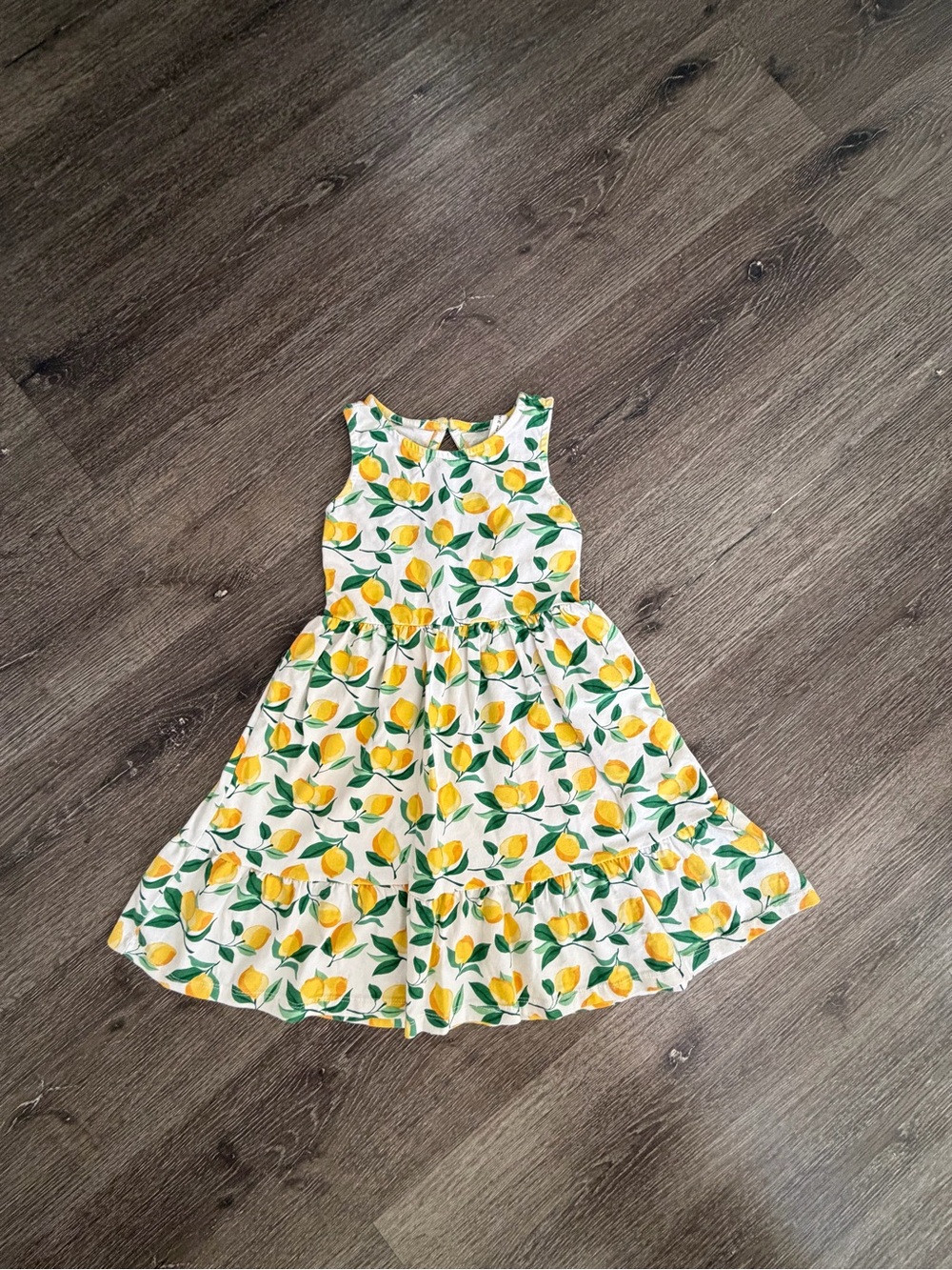Janie and Jack White Dress with Yellow Lemon Print